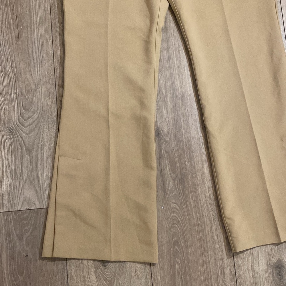 Abercrombie & Fitch | High Rise Tailored Spilt Hem Flare Trousers | Tan | Sz 14 - Picture 7 of 10
